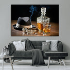 Extra Large Bourbon Wall Art, Whiskey Bar Theme Vintage Bottle Canvas Print