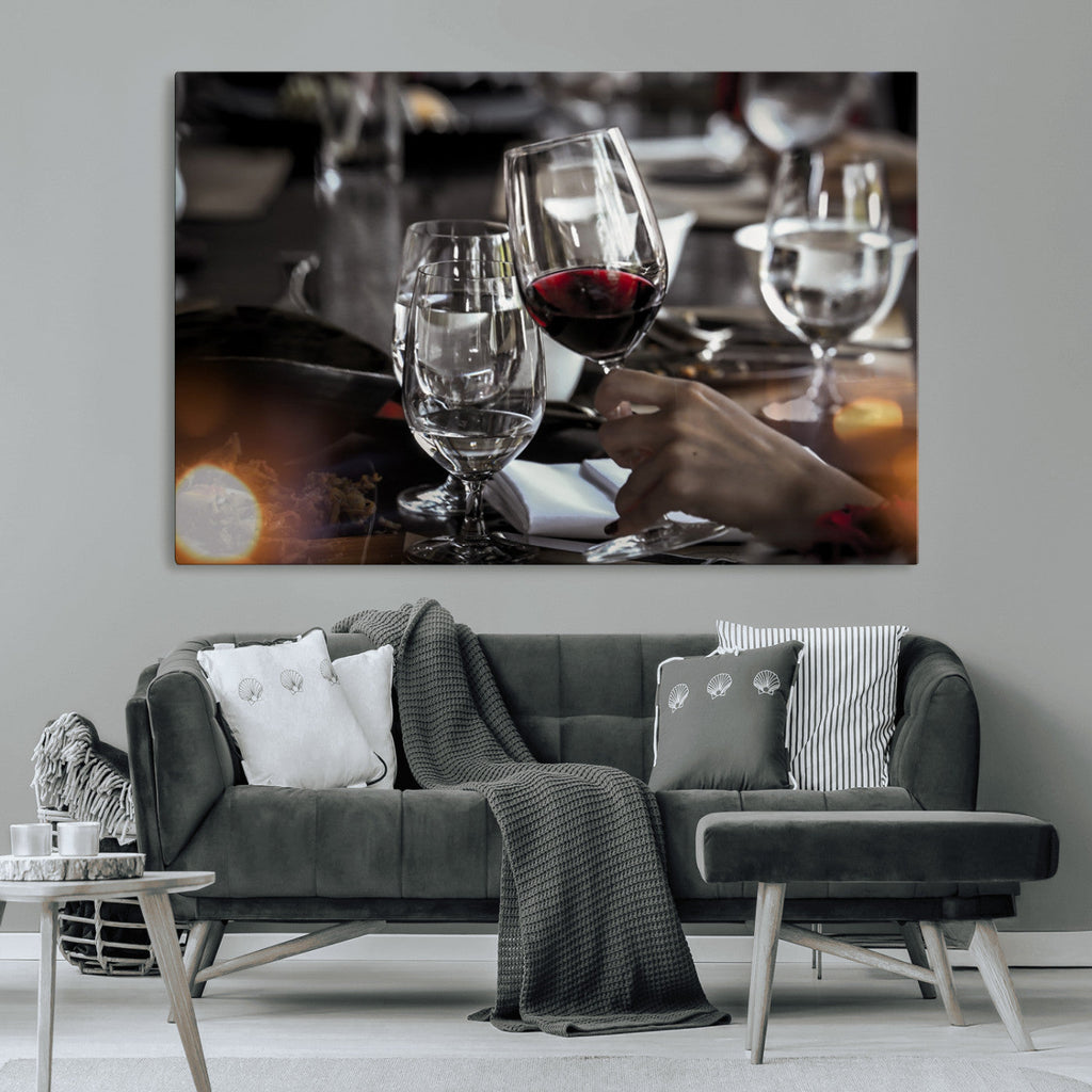 Red Wine and Glass Canvas Print