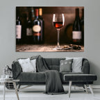 Red Wine and Bottle Canvas Print