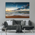 Ocean Beach Wall Art Canvas Print Sunset Artwork Print