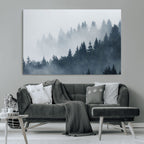 Foggy Pine Forest Wall Art Canvas Print