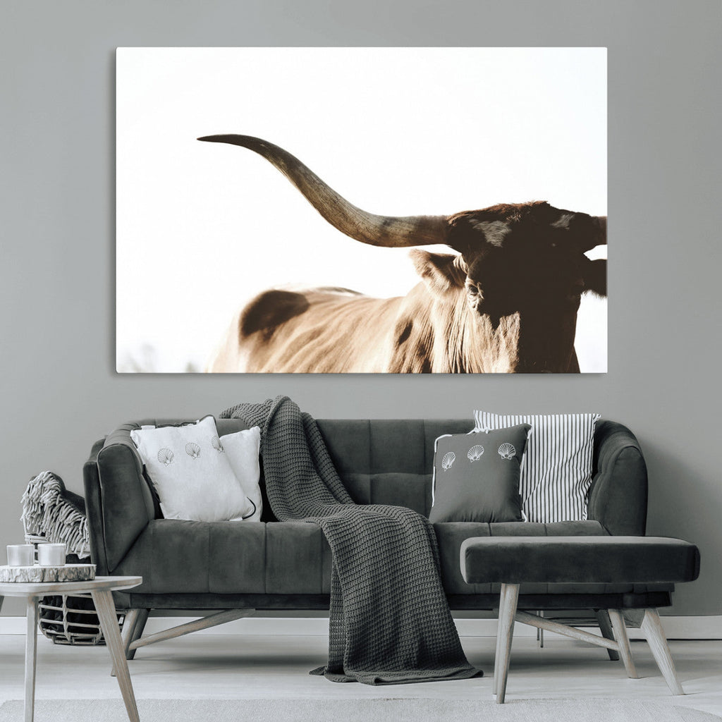 Texas Longhorn Wall Art Canvas Print, 3-Panel