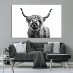 Fanny Scottish Highland Cow Cattle Art Print Farmhouse Wall Art Canvas Print