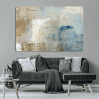 Abstract Blue and Beige Wall Art, Modern Minimalist Canvas Print Set