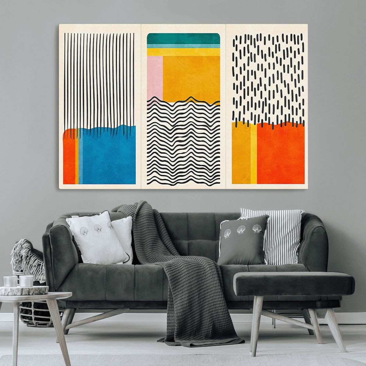 Canvas Print Wall Art Abstract Illustration Art Boho, Framed Abstract Boho Art