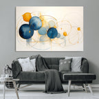 Geometric Blue Orange Abstract Wall Art Canvas, Geometric Blue Orange Canvas Print