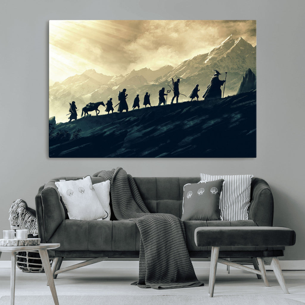 Fellowship Journey Wall Art | Fantasy Adventure Canvas Print