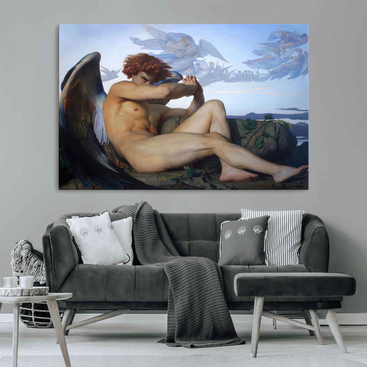 Fallen Angel Wall Art Canvas Print, Alexandre Cabanel Classic Art Reproduction