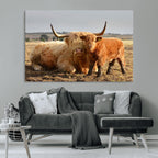 Highland Cow Canvas Wall Art Animal Print for Farm House Decor
