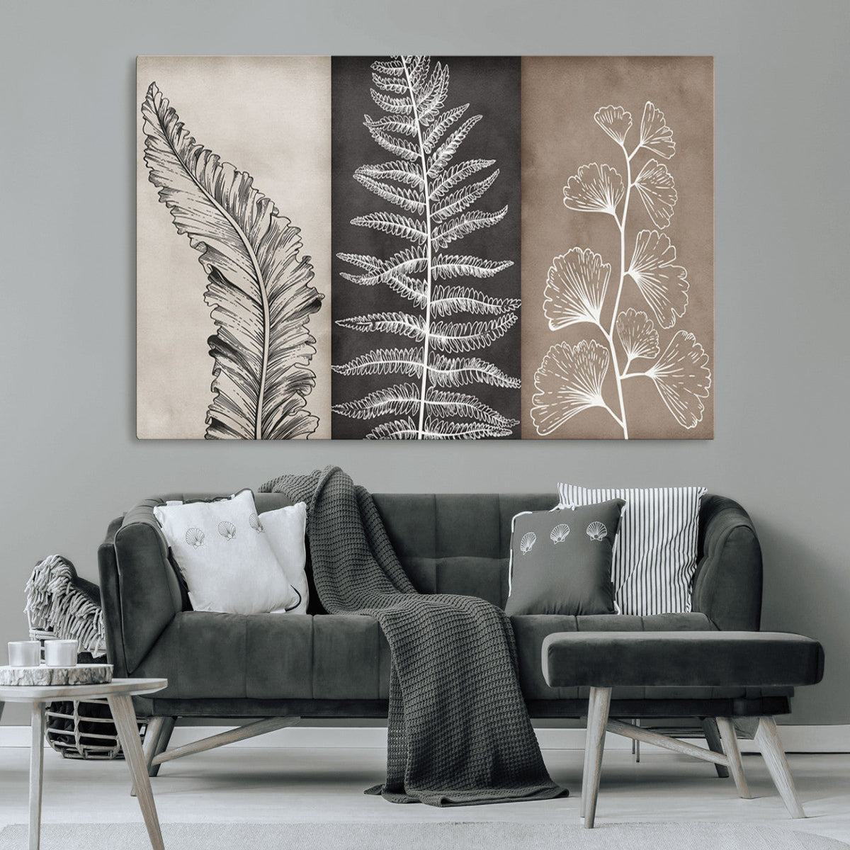 Minimalist Botanical Wall Art Canvas Print, Framed and Ready to Hang