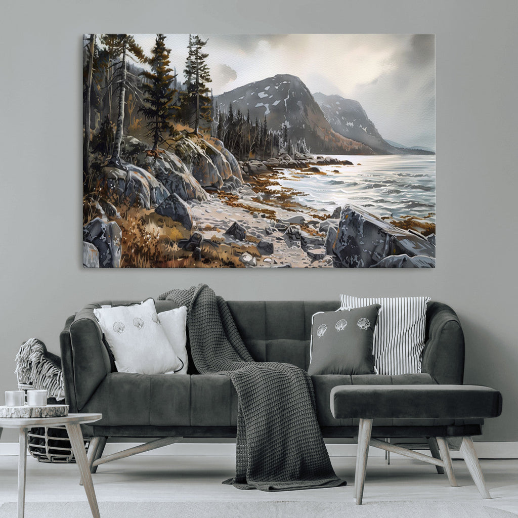 Serene Coastal View of Acadia National Park