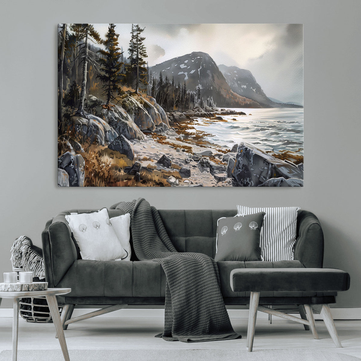 Serene Coastal View of Acadia National Park