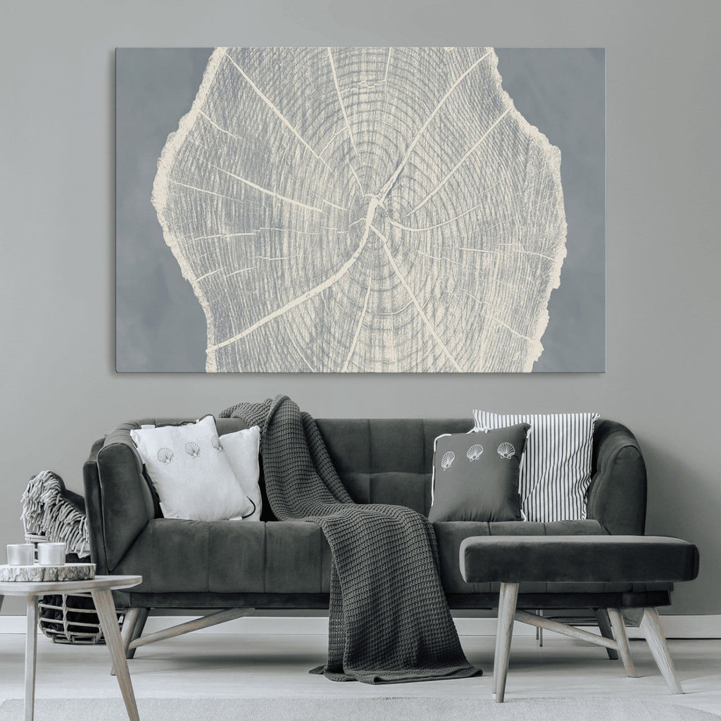 Abstract Tree Ring Wall Art Canvas Print, Framed and Ready to Hang