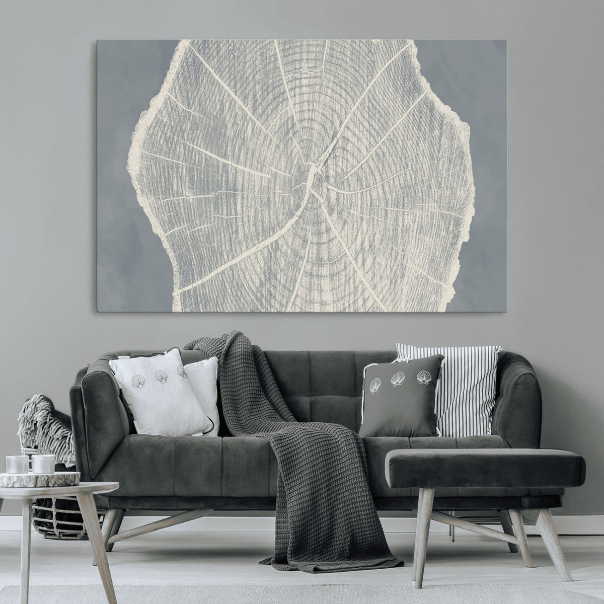 Abstract Tree Ring Wall Art Canvas Print, Framed and Ready to Hang
