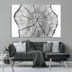Rustic Tree Ring Wall Art Canvas Print, Framed and Ready to Hang