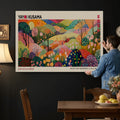 Framed Yayoi Kusama 1986 Wall Art Print | Japanese Wabi Sabi Vibrant Abstract Landscape Canvas