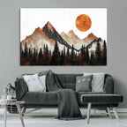 Modern Abstract Mountain Canvas Wall Art Print