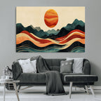 Mountain Triptych Wall Art Canvas Print | Western Boho Pine Tree Nature Print