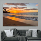 Tropical Beach Wall Art | Framed Sunset Ocean Canvas