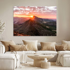 Mountain Sunrise Wall Art Canvas Print | Alpine Ridge Morning Light