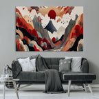 Abstract Mountain Wall Art Canvas Print | Vibrant Stylized Landscape