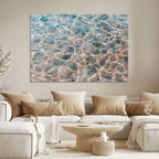 Clear Water Wall Art Canvas Print | Framed Sunlit Ocean Ripples