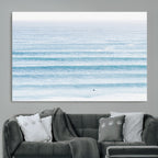 Ocean Wave Surfer Wall Art | Framed Minimal Seascape Canvas