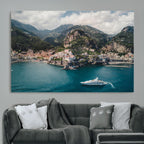 Amalfi Coast Wall Art | Framed Italian Seaside Canvas