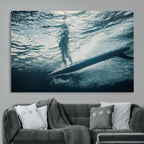 Underwater Surf Wall Art | Framed Ocean Wave Canvas Artwork