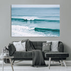 Ocean Swell Wall Art Canvas Print, Framed Surf Waves and Blue Water Scene