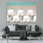 Calm Beach Wall Art | Framed Turquoise Water Canvas Artwork