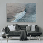 Ocean Waves Wall Art Canvas Print, Framed Coastal Serenity Surf Scene
