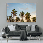 Palms Wall Art Canvas Print, Framed Tropical Coastal Nature Scene