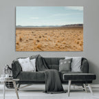 Desert Plains Wall Art Canvas Print, Golden Light Over Dry Grass and Open Horizon