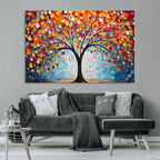 Vibrant Tree of Life Canvas Wall Art | Colorful Abstract Nature