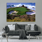 California Pebble Beach Golf Links Wall Art Canvas Print, Iconic Monterey Coastal Golf Course