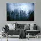 Foggy Pines Misty Forest Wall Art Print