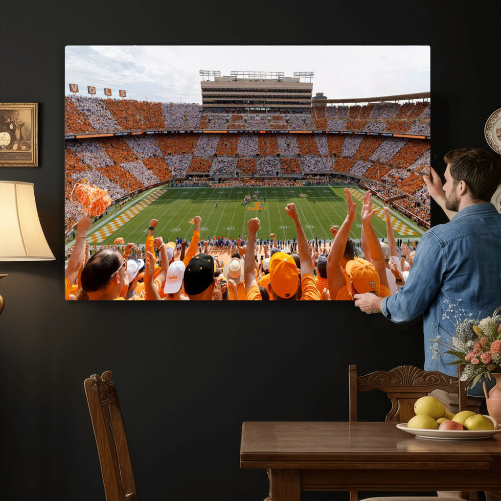 Tennessee Neyland Stadium Wall Art, Sports Arena Canvas, Home Bar Wall Decor