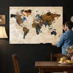 World Map Canvas Art Print | Framed Travel Map Wall Art