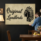 Original Landlords Wall Art Canvas Print, Native American Silhouette Artwork