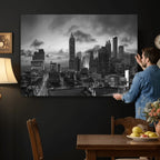 Atlanta Skyline Wall Art Canvas Print, Atlanta Downtown Night Cityscape