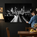 Atlanta Skyline Wall Art Canvas Print, Atlanta Downtown Night Cityscape