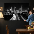 Atlanta Skyline Wall Art Canvas Print, Atlanta Downtown Night Cityscape