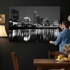 Austin Skyline Wall Art Canvas Print, Austin Downtown Night Cityscape