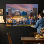 Baltimore Skyline Wall Art Canvas Print, Baltimore Downtown Night Cityscape
