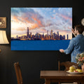 Chicago Wall Art Canvas Print - Chicago City Downtown Night Cityscape