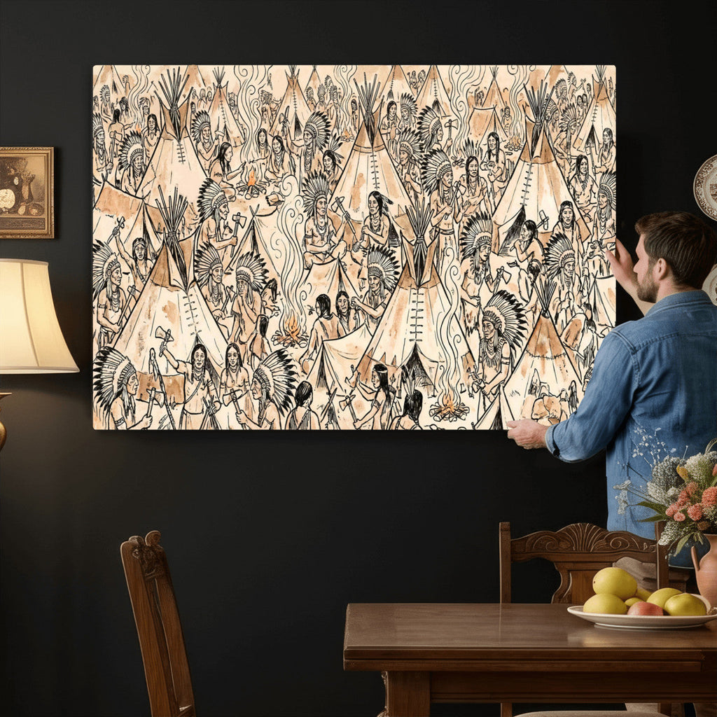 Native American Indian Wall Art Canvas Print