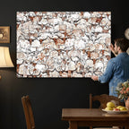 Abstract Longhorn Herd Wall Art Canvas Print