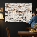 Abstract Texas Cow Canvas Print for Cabin and Western Home Decor
