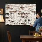 Abstract Texas Cow Canvas Print for Cabin and Western Home Decor